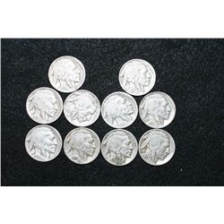 Buffalo Nickel, Various Dates & Conditions, Lot of 10