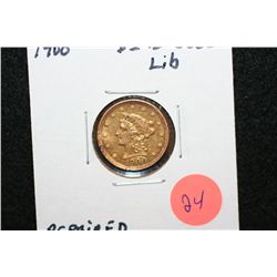 1900 Liberty $2 1/2 Gold Coin, Repaired