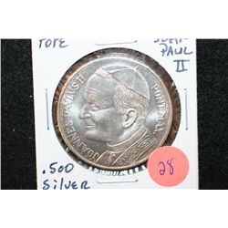 Pope John Paul II Foreign Coin, .500 Silver
