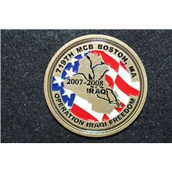 2007-2008 Iraq 719th MCB Boston MA Operation Iraqi Freedom Challenge Medal