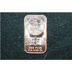 2012 Copper Ingot, .999 Fine 1 Oz.