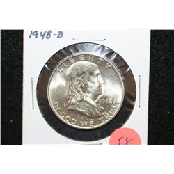 1948-D Ben Franklin Half Dollar
