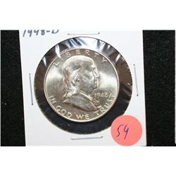 1948-D Ben Franklin Half Dollar