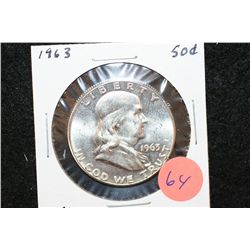 1963 Ben Franklin Half Dollar, UNC