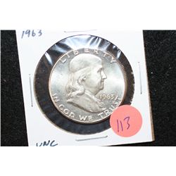 1963 Ben Franklin Half Dollar, UNC