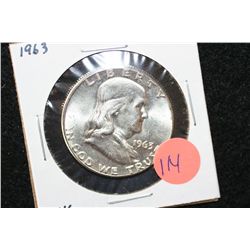 1963 Ben Franklin Half Dollar, UNC