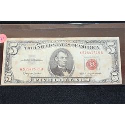 1963 United States Note $5, Red Seal