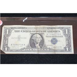 1957-A US Silver Certificate $1, Blue Seal