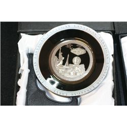4.5" Silver Las Vegas Commerative Ceramic Plate With Stand