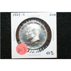 1969-S Kennedy Half Dollar, 40% Silver