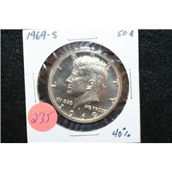 1969-S Kennedy Half Dollar, 40% Silver