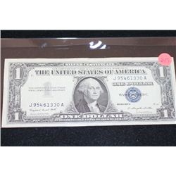 1957-A US Silver Certificate $1, Blue Seal