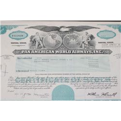 Pan American World Airways Inc. Stock Certificate Dated 1979