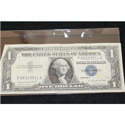 1957-A US Silver Certificate $1, Blue Seal