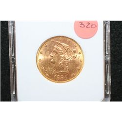 1884-S Classic Bust $10 Gold Coin, MCPCG Graded MS63