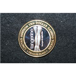 Treasure Island Limited Edition Two-Tone $10 Gaming Token "Tangerine Lounge & Nightclub", .999 Fine