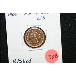 1905 Liberty $2 1/2 Gold Coin, Polished