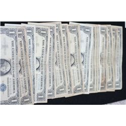 1957-A & 1957-B US Silver Certificate $1, Blue Seal, Lot of 20