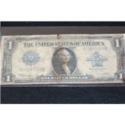 1923 US Silver Certificate $1, Blue Seal, Large Washington Bill, AG3
