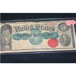 1869 United States $3 Bill