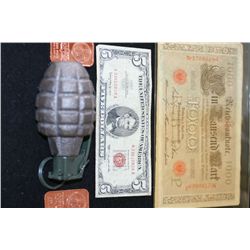 1923 German 100,000 Funderhaufend Mark Foreign Bank Note, 1910 German 1,000 Linfausend Mark Foreign 