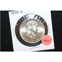 1948-D Ben Franklin Half Dollar