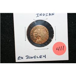 1912 Indian Chief $2 1/2 Gold Coin, Removed from Jewelry