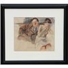 Image 1 : Raphael Soyer, One for the Money, Pencil and Watercolor