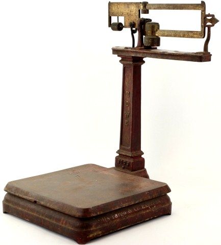 Original Wells Fargo & Co. antique platform scale manufactured by Howe ...