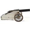 Image 1 : Unmarked 16 ga. blank firing signal cannon with brass wheels, steel barrel and carriage, 16" overall