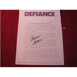 Actress Theresa Seldana "Defiance" Autograph