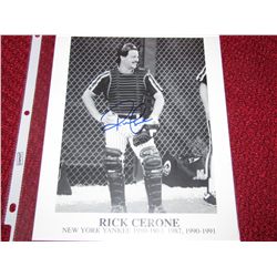 Baseball Rick Cerone Autograph