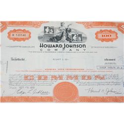Howard Johnson Co. Stock Certificate Dated 1972