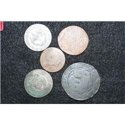 Foreign Coin, Various Dates, Conditions & Denominations, Lot of 5