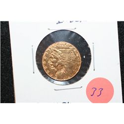 1914 Indian Chief $2 1/2 Gold Coin, Removed from Jewelry
