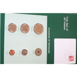 Kingdom of Denmark; Coin Sets of All Nations W/Stamp Dated 1985