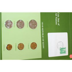 Arab Republic of Egypt; Coin Sets of All Nations W/Stamp Dated 1984