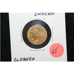 1927 Indian Chief $2 1/2 Gold Coin, Cleaned