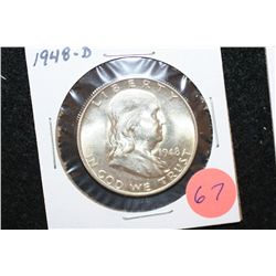 1948-D Ben Franklin Half Dollar