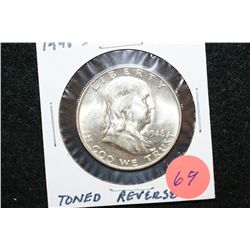 1948-D Ben Franklin Half Dollar, Toned Reverse