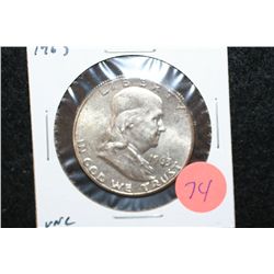 1963 Ben Franklin Half Dollar, UNC
