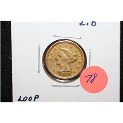 1847-O Liberty $2 1/2 Gold Coin, Fine Details, Loop Removed
