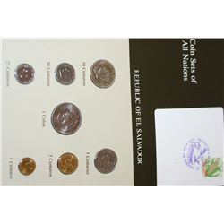 Republic of El Salvador; Coin Sets of All Nations W/Stamp Dated 1984