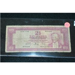 1930 Turkish 2 1/2 Turk Lirasi Foreign Bank Note