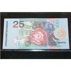 2000 Van Suriname Vijf En Twintig Gulden Foreign Bank Note