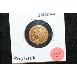 1914-D Indian Chief $2 1/2 Gold Coin, Polished