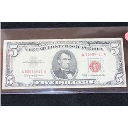 1963 United States Note $5, Red Seal