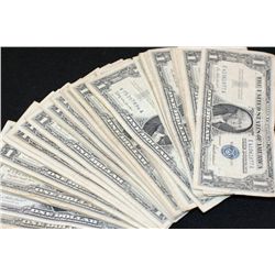 US Silver Certificate $1, Various Dates & Conditions, Lot of 100