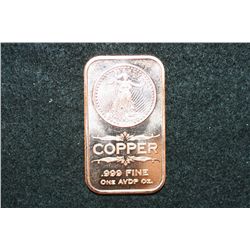 2012 Copper Ingot, .999 Fine 1 Oz.