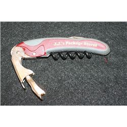 Rialto Corkscrew/Knife "J.J.'s Package Stores"; Made in Italy